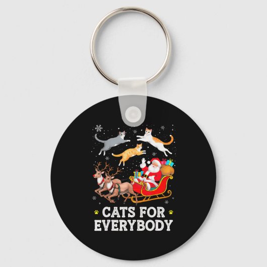 Porte-clés Cats For Everybody Christmas Cat Funny Xmas Women (Recto)