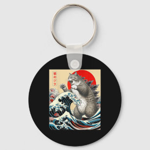 Porte-clés Catzilla Cat Art japonais