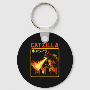 Porte-clés Catzilla Chat Monstre Drôle Parodie Japonaise Femm