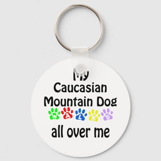 Porte-clés Caucasian Mountain Dog Walks Design (Recto)