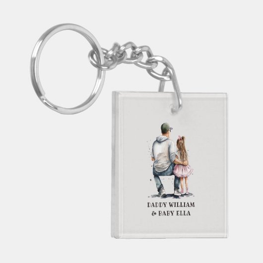 Porte-clés Caution père et fille noire (12) (Devant gauche)