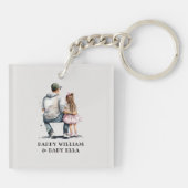 Porte-clés Caution père et fille noire (12) (Dos)