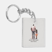 Porte-clés Caution père et fille noire (5) (Devant gauche)