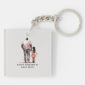 Porte-clés Caution père et fille noire (5) (Dos)