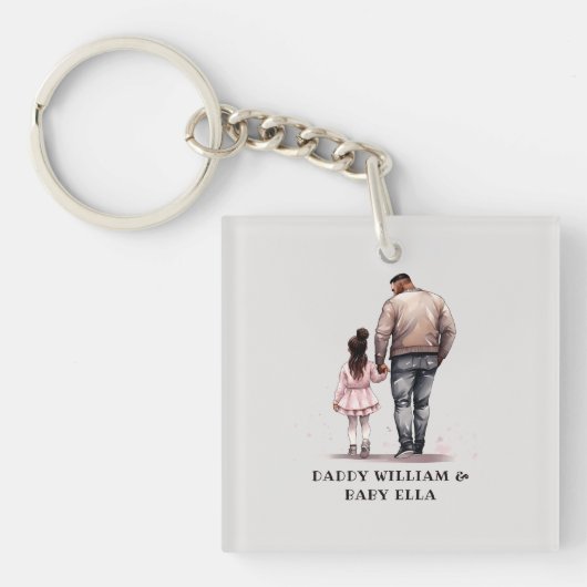 Porte-clés Caution père et fille noire (7) (Devant)