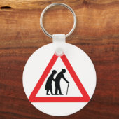 Porte-clés CAUTION Personnes ÂGÉES - VOYAGE UK (Recto)