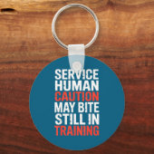 Porte-clés Caution Service Human Bite Training Still May Meme (Recto)