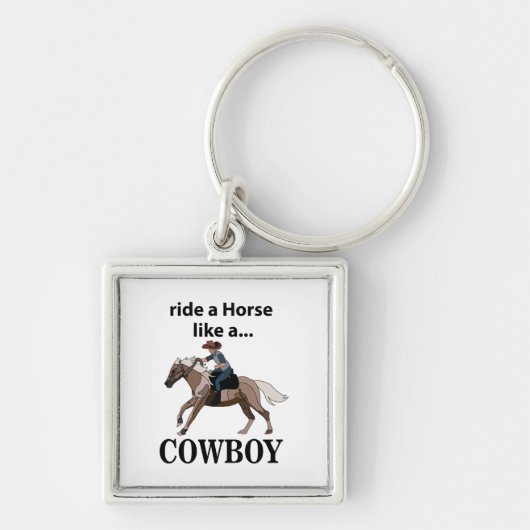 Porte-clés Cavalier à Cheval Comme Un Cowboy (Devant)