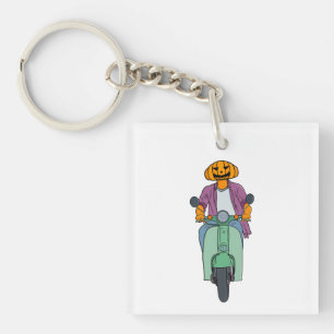 Porte-clés Cavalier Citrouille sur Scooter Menthe