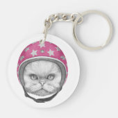 Porte-clés Cavalier de moto de chat persan (Dos)