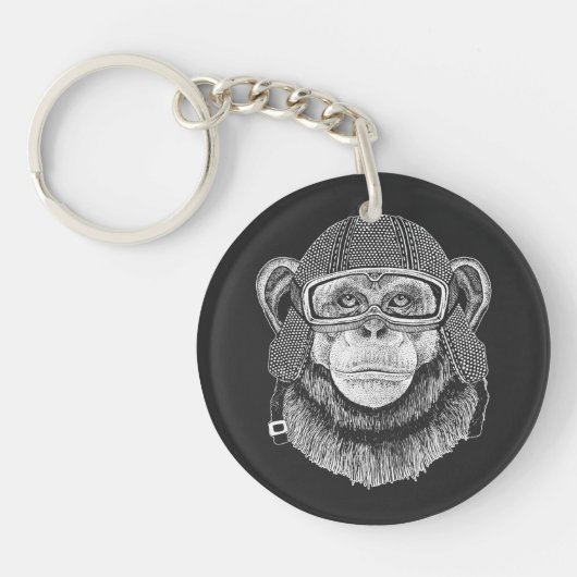 Porte-clés Cavalier de moto de chimpanzé (Devant)