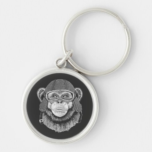 Porte-clés Cavalier de moto de chimpanzé (Devant)
