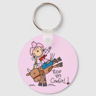 Porte-clés Cavalier Fille Stick Ride Em Tshirts et Cadeaux Co