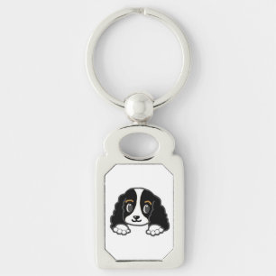 Porte-clés cavalier kcs peeeking noir et blanc