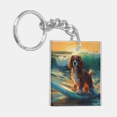 Porte-clés Cavalier King Beach Surf Peinture (Devant gauche)