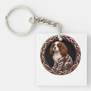 Porte-clés Cavalier King Charles Nœud Celtique