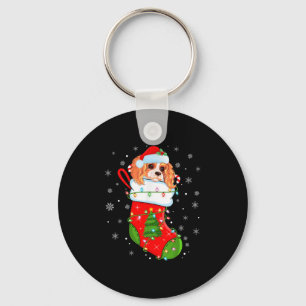 Porte-clés Cavalier King Charles Spaniel Chien Dans Noël Soc