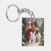 Porte-clés Cavalier King Charles Spaniel Chien Noël (Devant gauche)