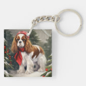 Porte-clés Cavalier King Charles Spaniel Chien Noël (Dos)