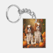 Porte-clés Cavalier King Charles Spaniel Chiot Citrouille d'a (Devant gauche)
