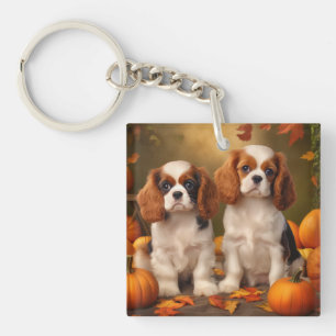Porte-clés Cavalier King Charles Spaniel Chiot Citrouille d'a