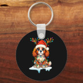 Porte-clés Cavalier King Charles Spaniel Christmas Reindeer P (Recto)