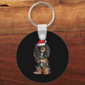 Porte-clés Cavalier King Charles Spaniel Dog Christmas Lights (Recto)