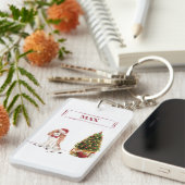 Porte-clés Cavalier King Charles Spaniel Funny Christmas Chie (Devant droit)