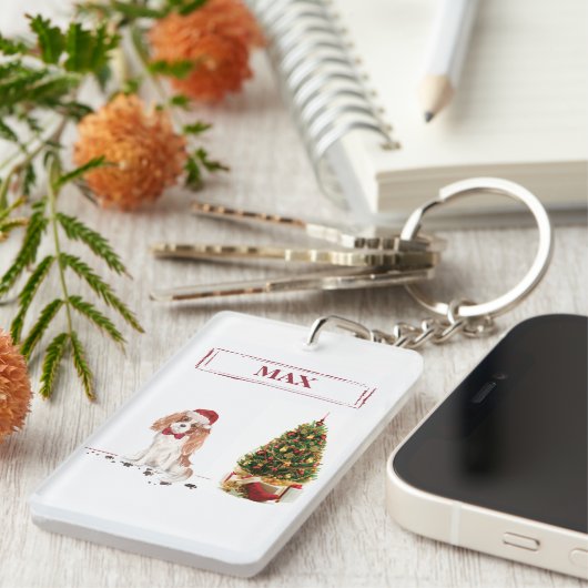 Porte-clés Cavalier King Charles Spaniel Funny Christmas Chie (Devant droit)