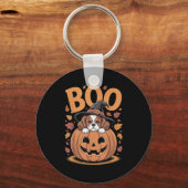Porte-clés Cavalier King Charles Spaniel Halloween citrouille (Recto)