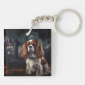 Porte-clés Cavalier King Charles Spaniel Halloween effrayant (Dos)
