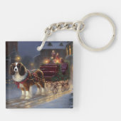 Porte-clés Cavalier King Charles Spaniel Noël Fêtard (Dos)