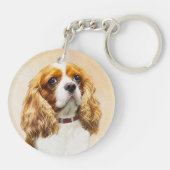 Porte-clés Cavalier King Charles Spaniel Peinture originale (Dos)