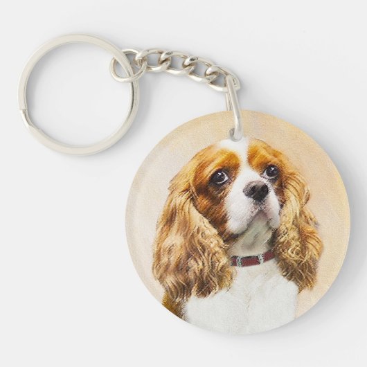 Porte-clés Cavalier King Charles Spaniel Peinture originale (Devant)