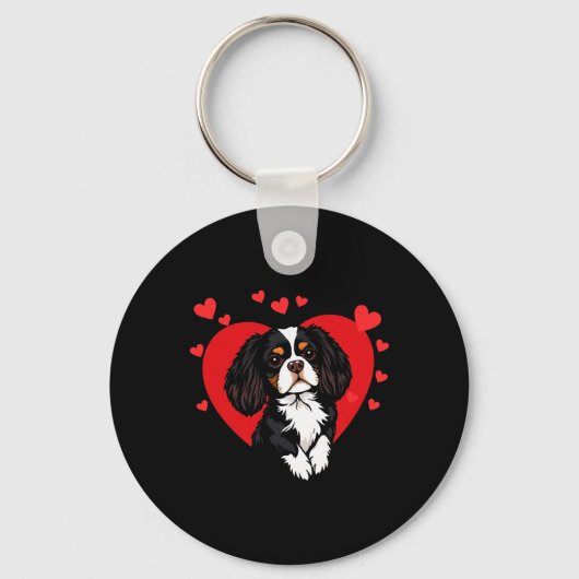 Porte-clés Cavalier King Charles Spaniel pour la Saint-Valent (Recto)
