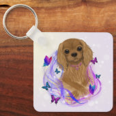 Porte-clés Cavalier King Charles Spaniel Rubis (Recto)