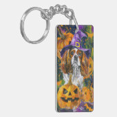 Porte-clés Cavalier King Chien Halloween Sorcière Et Citrouil (Devant gauche)