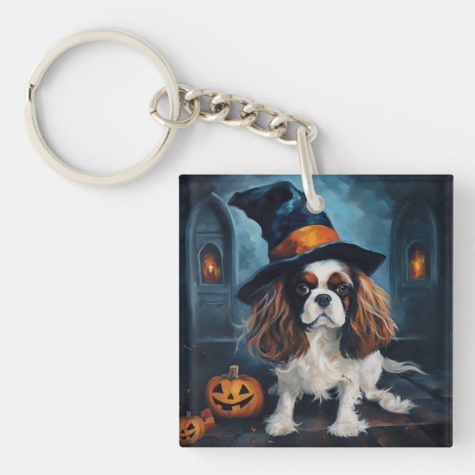 Porte-clés Cavalier King Citrouilles Halloween effrayant (Devant)