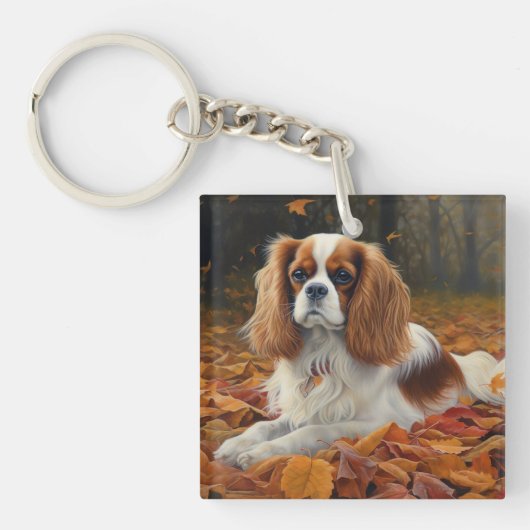 Porte-clés Cavalier King en automne Feuilles automne Inspirat (Devant)