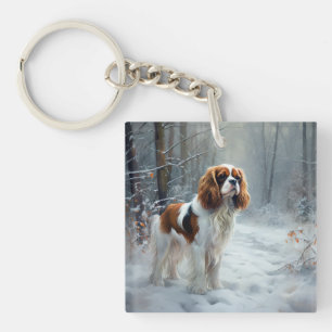 Porte-clés Cavalier King Qu'il neige Noël Brossé