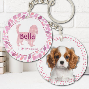 Porte-clés cavalier rose pastel personnalisé avec