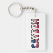 Porte-clés Cayden Nom Prénom U.S. Drapeau Adeptes Clés (Devant)