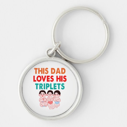 Porte-clés Ce papa aime ses triplés (Devant)