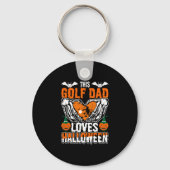 Porte-clés Ce papa de golf aime Halloween (Recto)