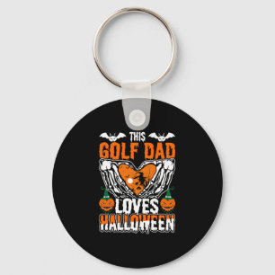 Porte-clés Ce papa de golf aime Halloween