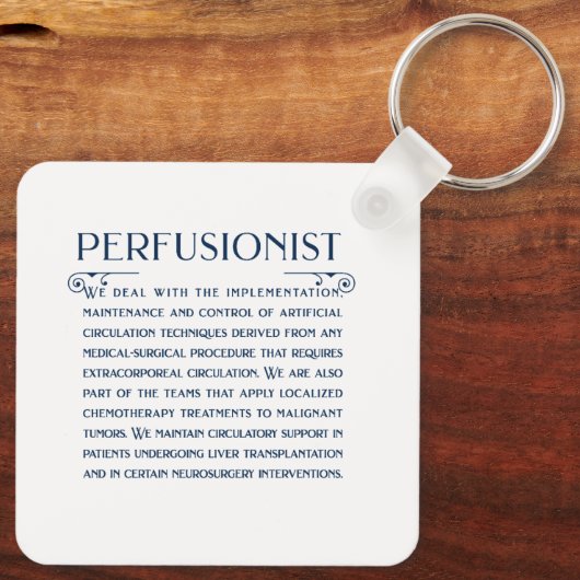 Porte-clés Ce que fait un perfusionniste (Verso)