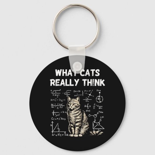 Porte-clés Ce que les chats pensent Chat intelligent Science (Recto)