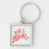 Porte-clés Ce sont des roses élégants aquarelles (Devant)