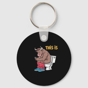 Porte-clés Ceci Est Bullsht Funny Bull Toilet Humoristique Va