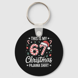 Porte-clés Ceci est mon 67 Pyjama de Noël 67 Meme Gen Alpha G